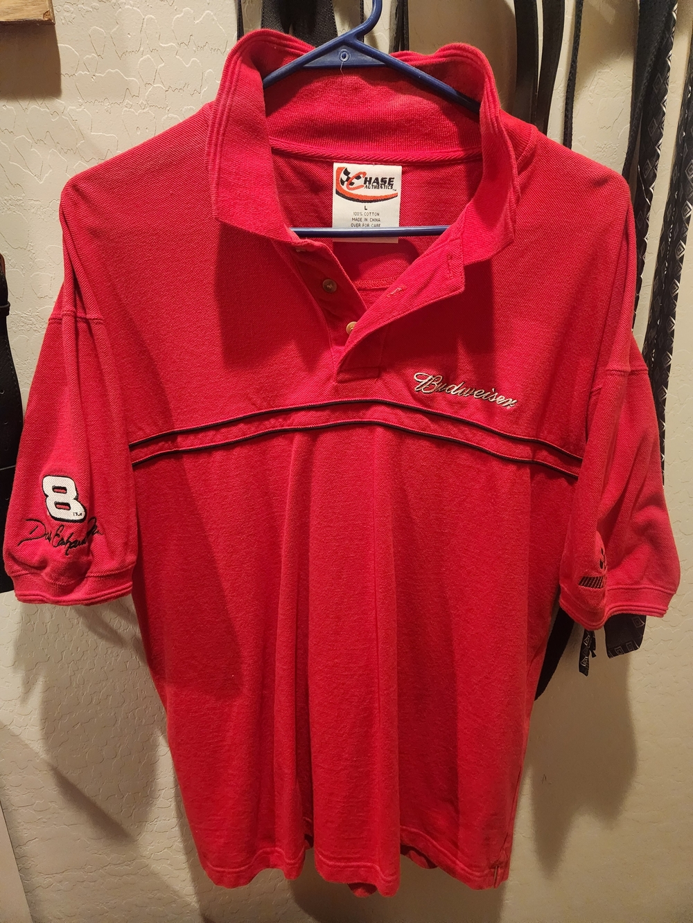 Budweiser Dale Earhardt Nascar Red Men’s Polo Shirt L